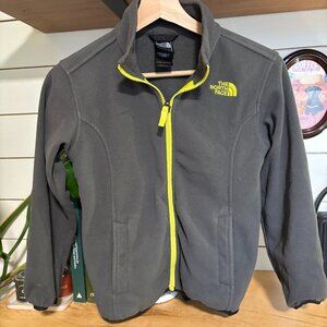 The North Face Boys Fleece Jacket Gray & Lime Size 7/8
